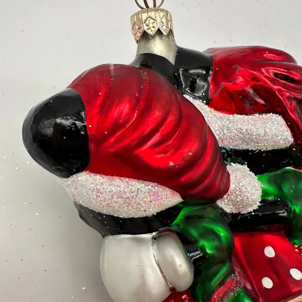 1996 Christopher Radko DISNEY MICKEY MINNIE HOLIDAY SKATER Christmas Ornament